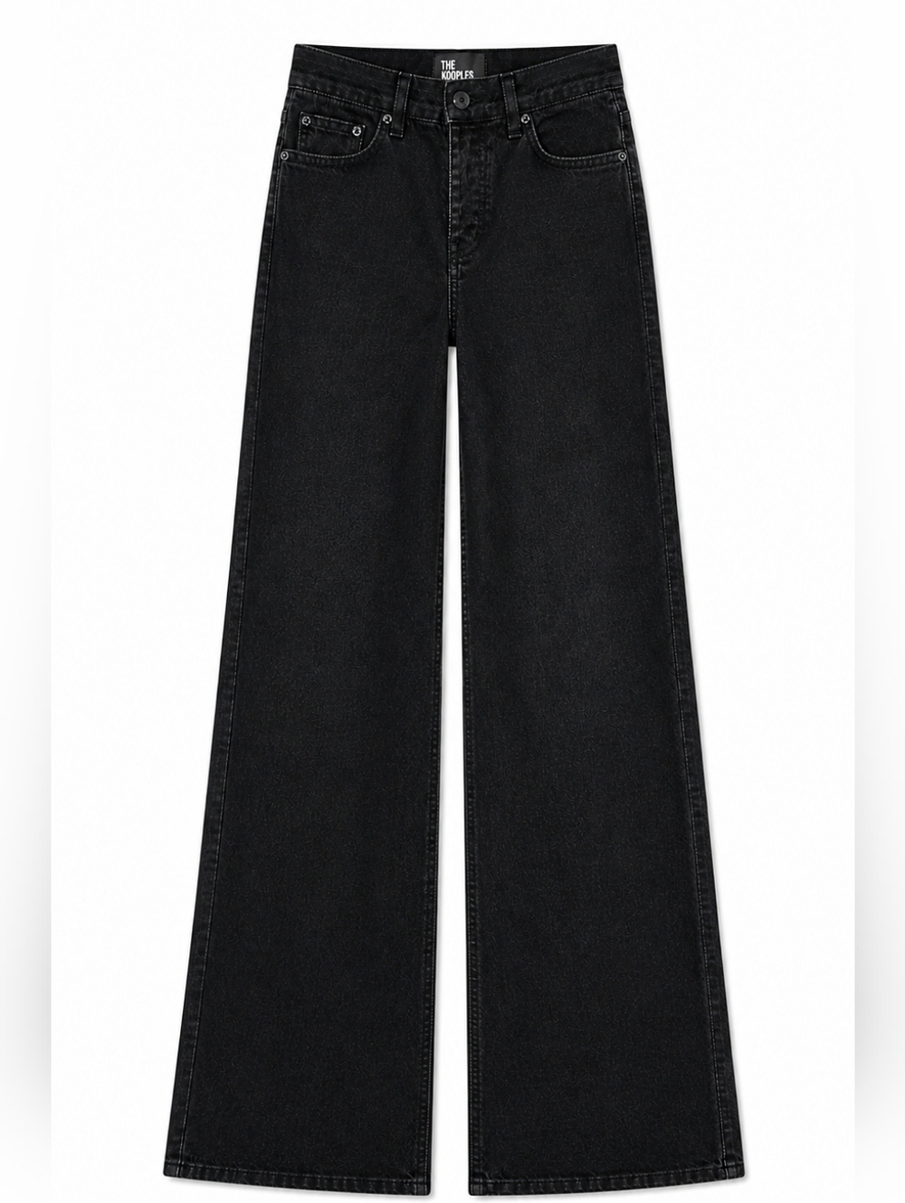 The Kooples NWT Black Wide Leg Designer Jeans Chic Parisian Denim 31